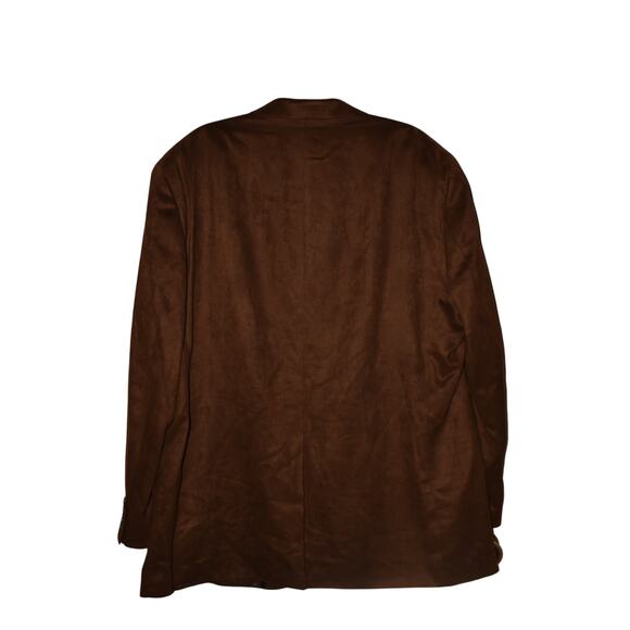 CHAPS $150 Brown Faux Suede Blazer Sports Coat Two Button Men's 46R - Picture 2 of 3